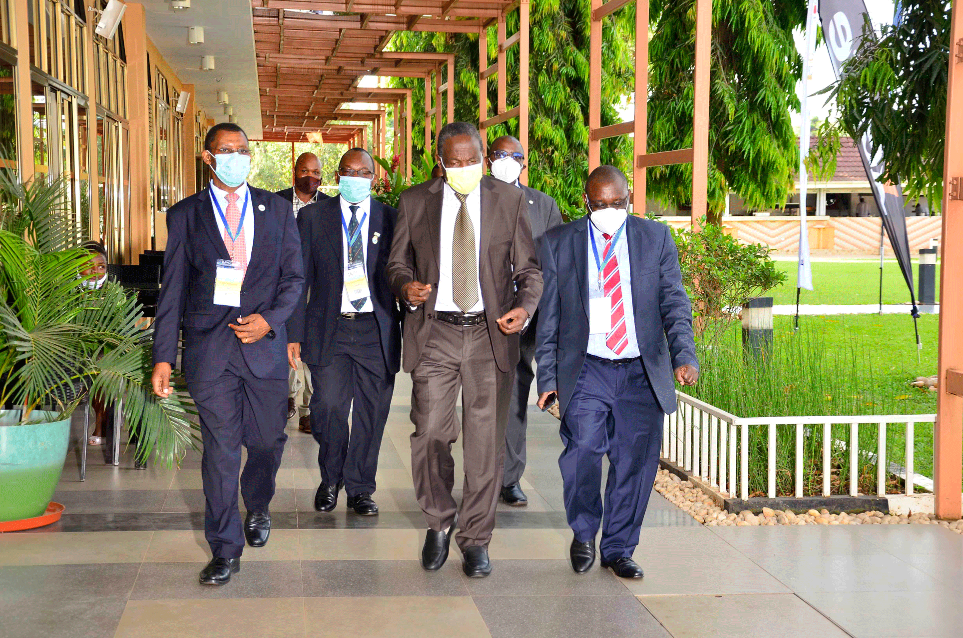 Hon. Matia Kasaija arriving at Hotel Africana