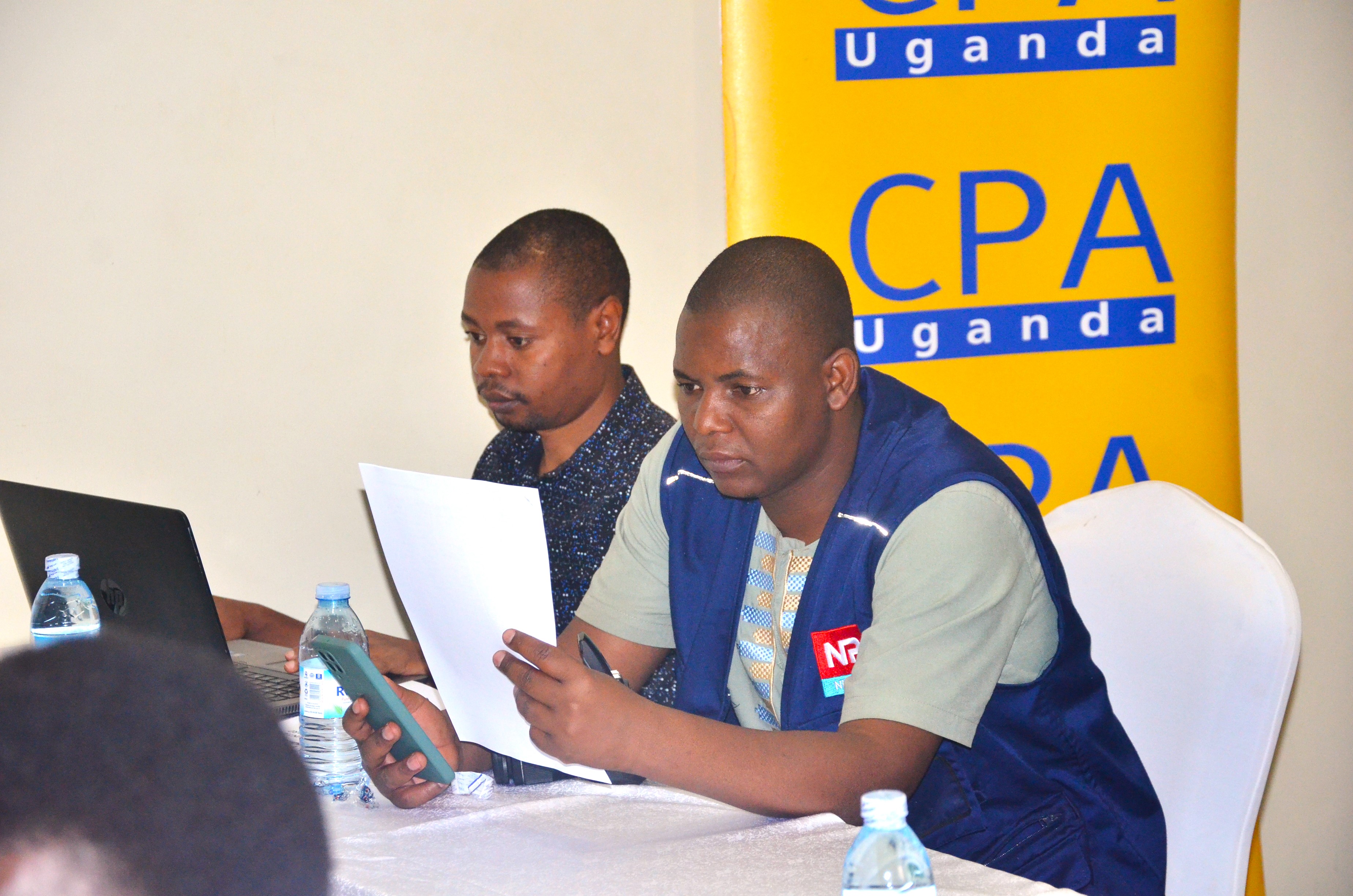 Some of the journalists attending the release of the ICPAU August examination results at Protea Skyz Hotel, Naguru.