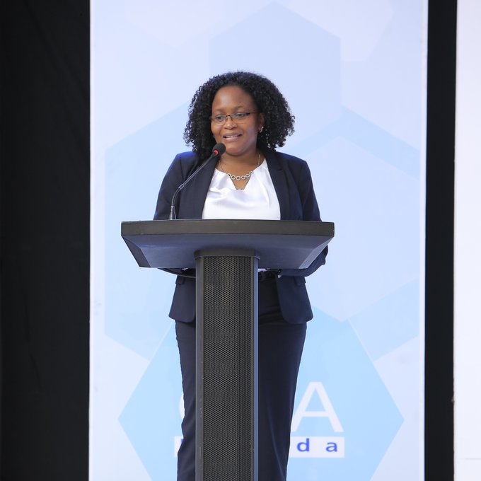 Ms. Proscovia Nabanjja, CEO of UNOC, delivering her opening statements and presentation at the C-Suite Forum at the Kampala Sheraton.
