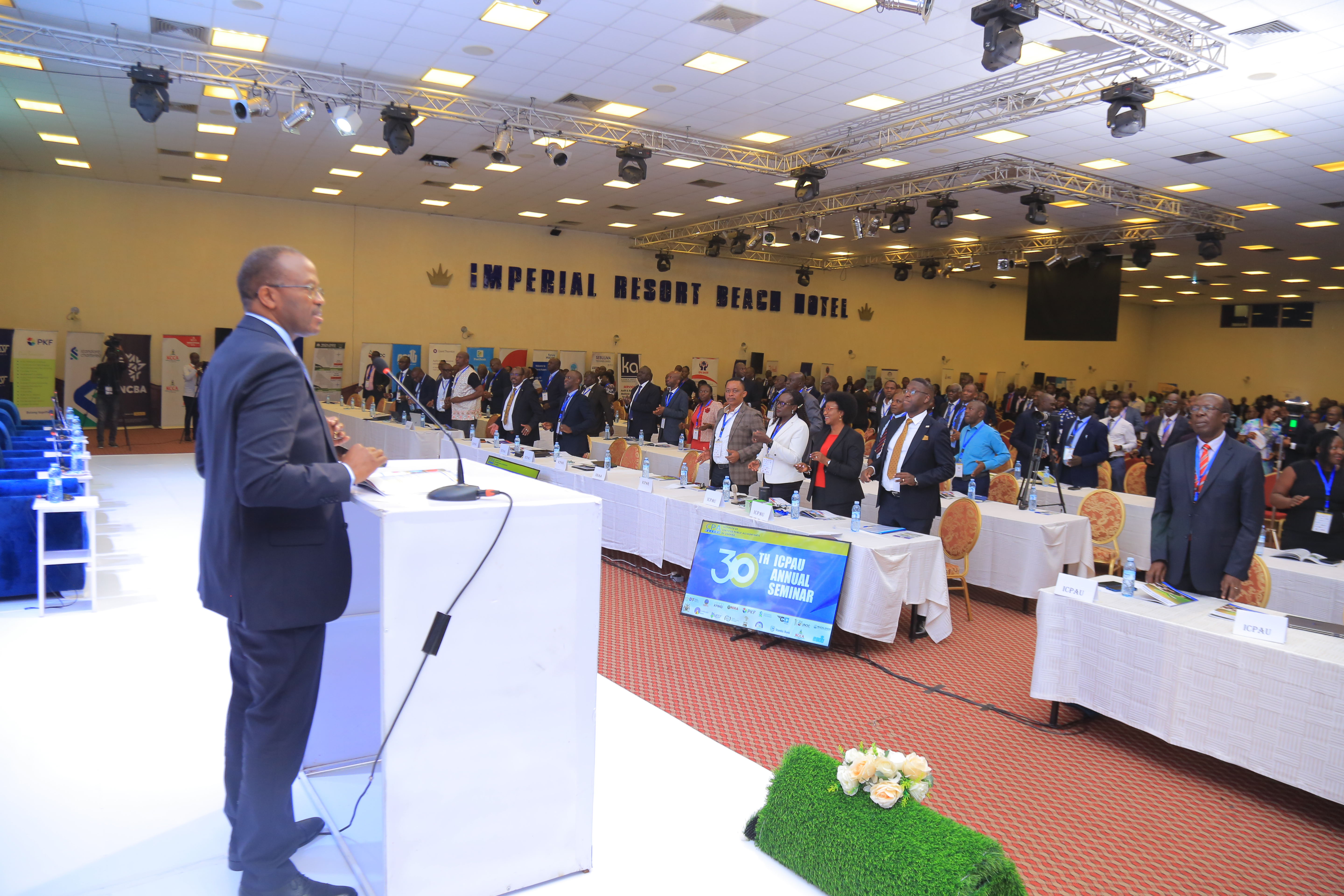 CPA Alfred Kabuchu - Vice President, ICPAU Council, presiding over the opening ceremony of the 30th ICPAU Annual Seminar on 3 September 2025 at Imperial Resort Beach Entebbe