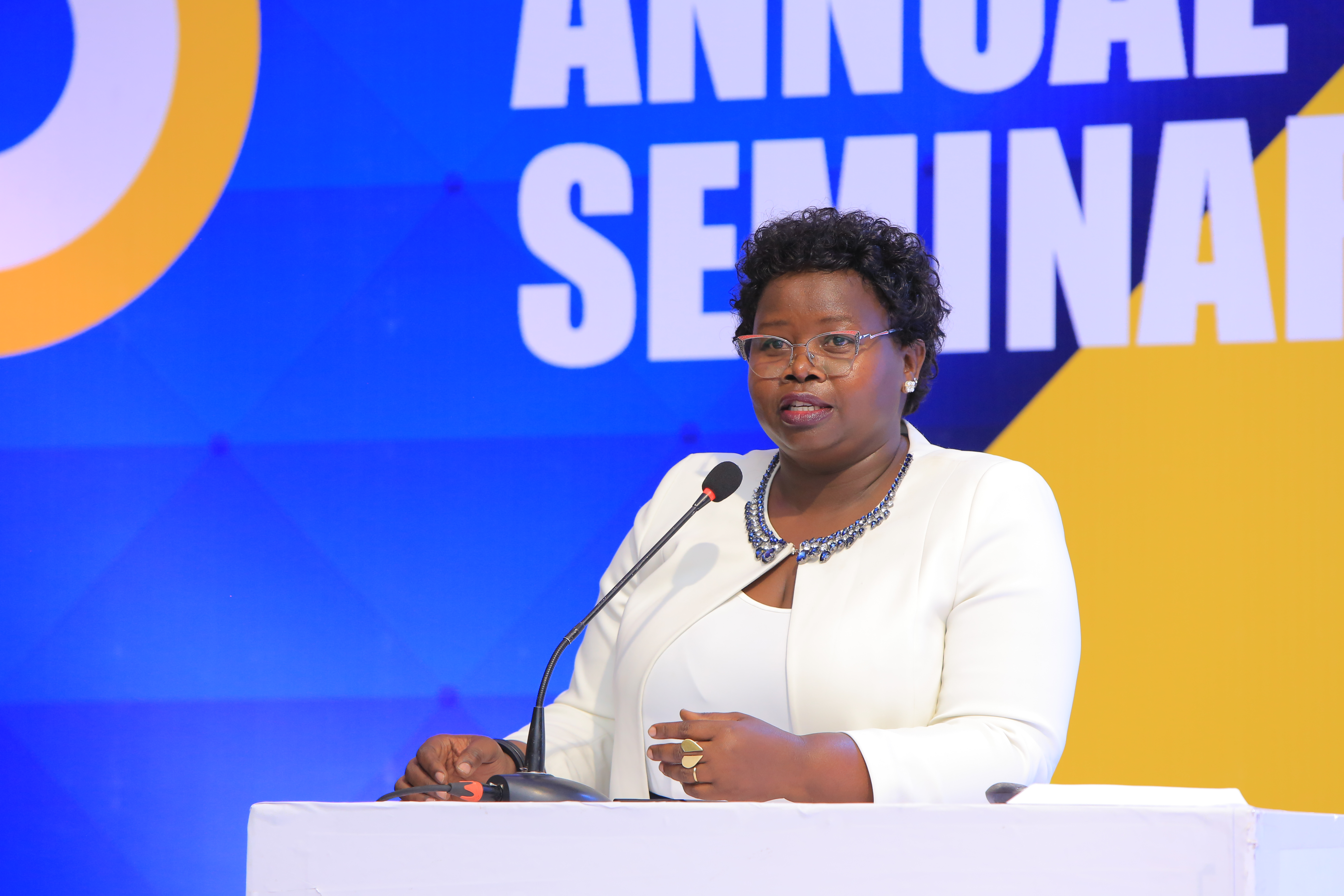 CPA Hon. Faith Nakut respresenting the 30th Annual Seminar Chief Guest, Rt. Hon. Anita Annet Among - Speaker of the Parliament of Uganda.