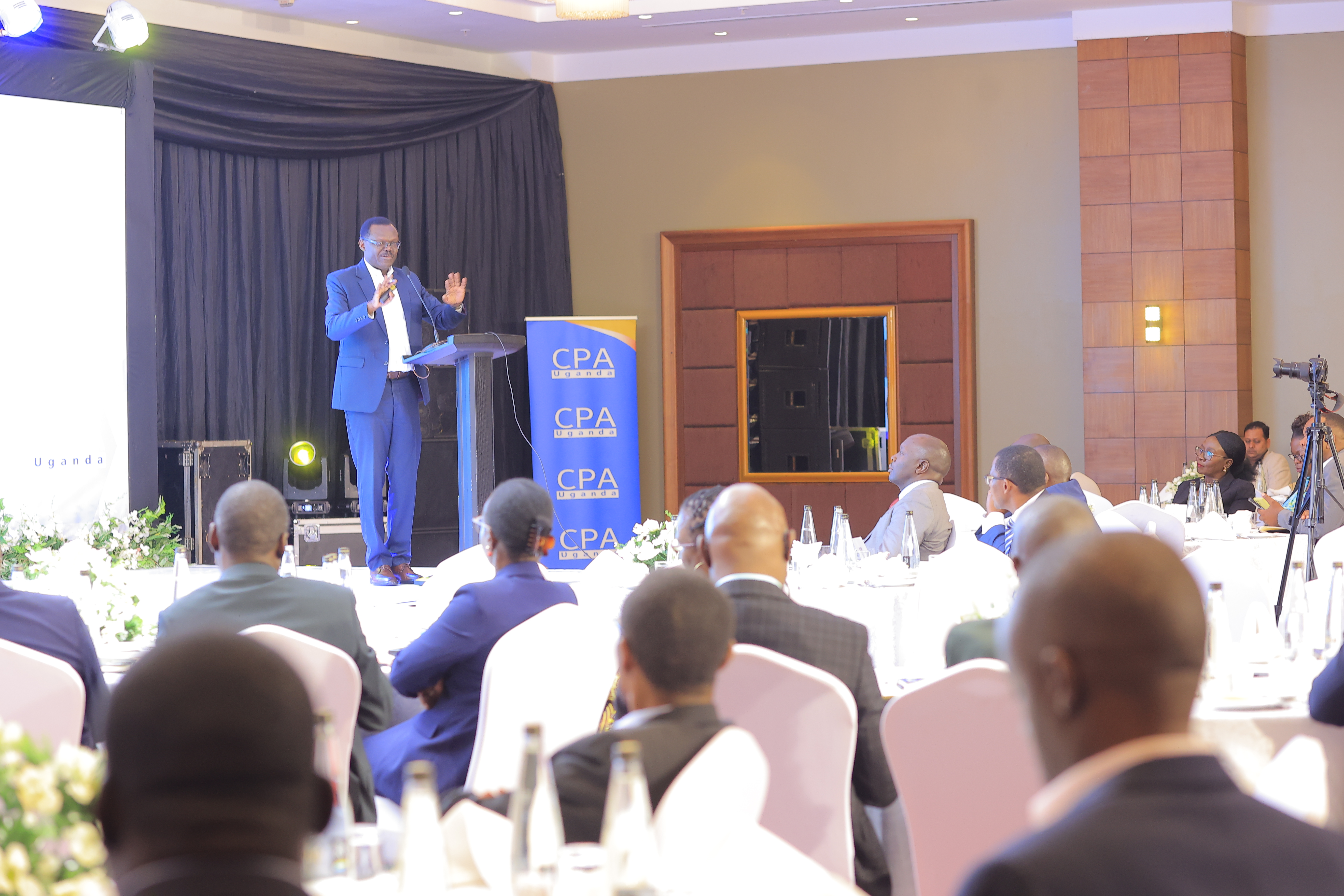 CPA Patrick Ayota - Managing Director, NSSF addressing participants at the 3rd C-Suite Forum.