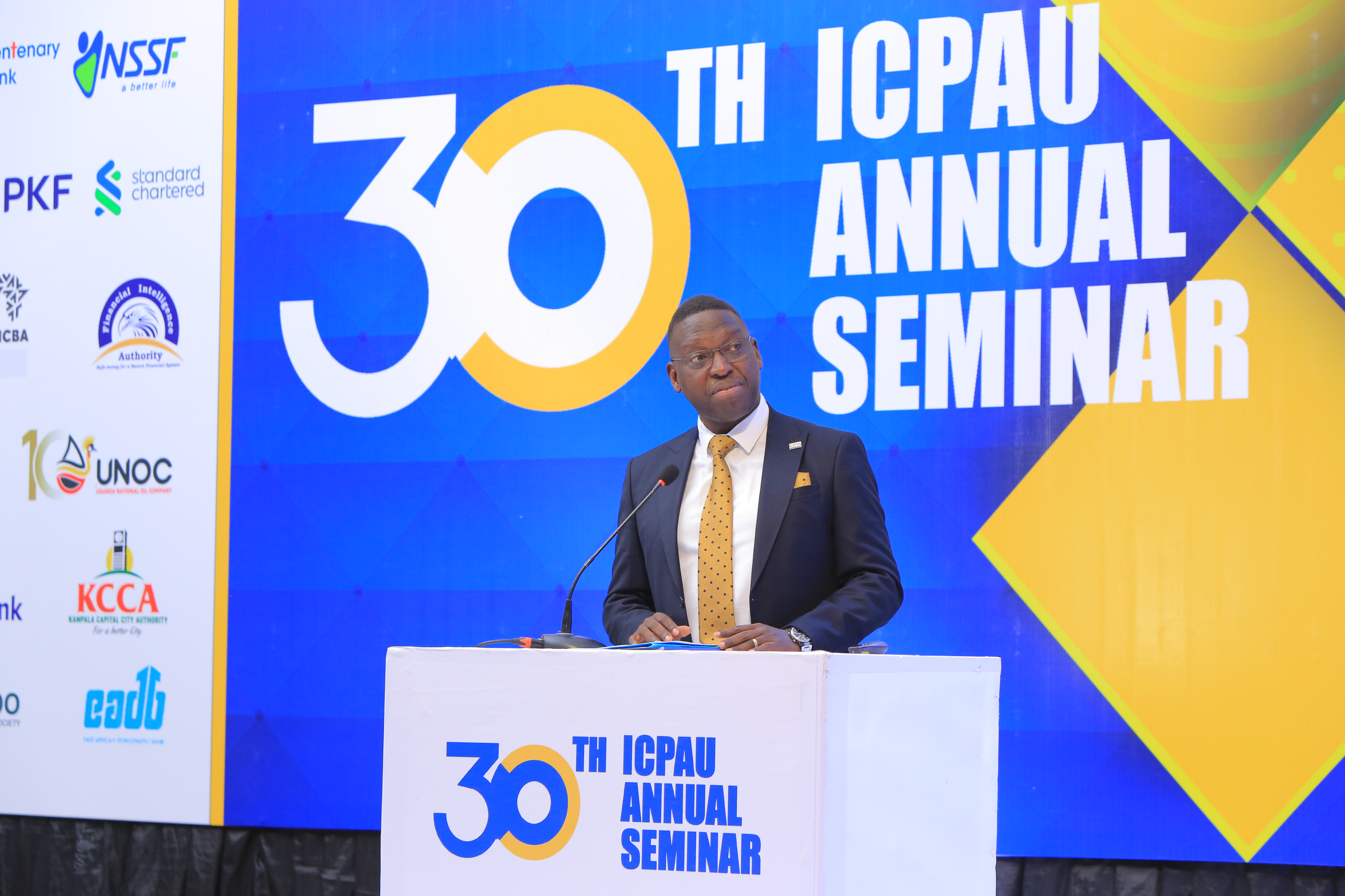 CPA Timothy David Ediomu - President, ICPAU giving his address at the opening ceremony of the Seminar.