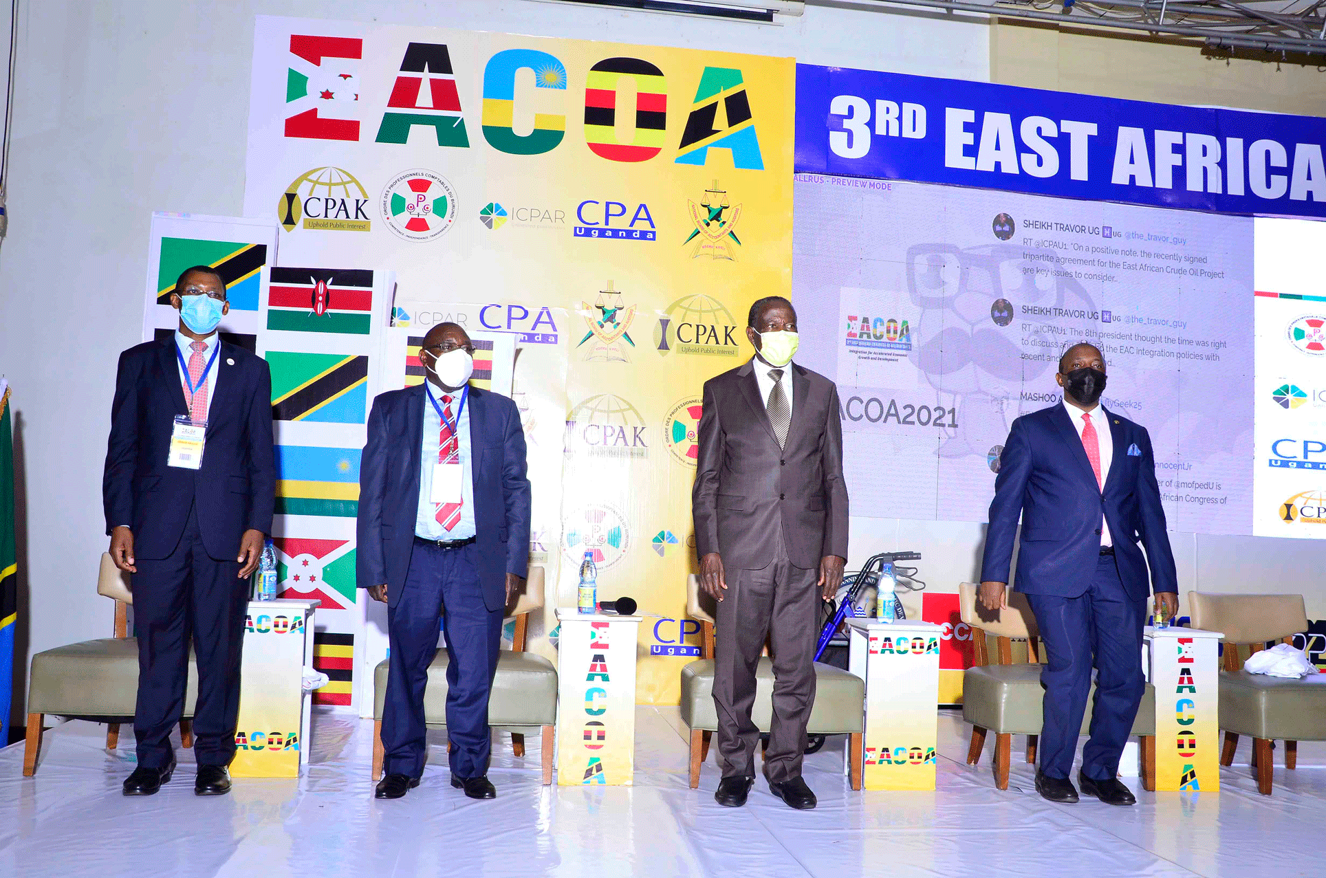 L-R CPA Frederick Kibbedi, CPA Lawrence Semakula, Hon. Matia Kasaija and CPA Frederick Kibbbedi